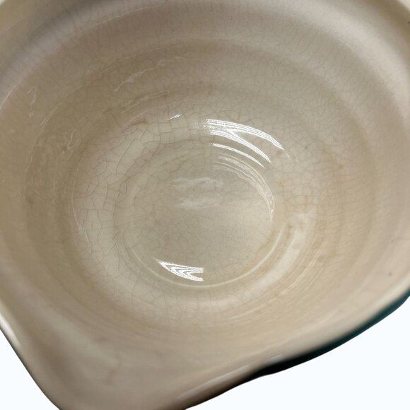 Vintage New Debco Teal Green & Cream Ceramic Mixing Bowl Set Of 3 Collectable - Picture 5 of 8